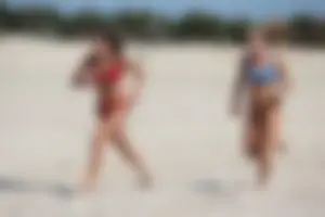 Lifeguard tournament girls on the beach