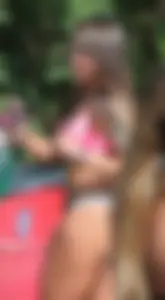 Thick sexy cutie washing motorcycles in sexy thong bikini with big booty