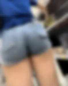 Slim Latina In Jean Shorts/ Up close angles- OC