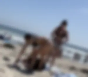 Cute college girls at beach
