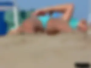 2 topless thonged sexy friends on the beach with great bodies