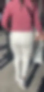 See-through white pants with amazing VPL