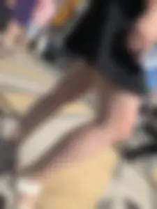 Legs of a hot candid girl on a crosswalk