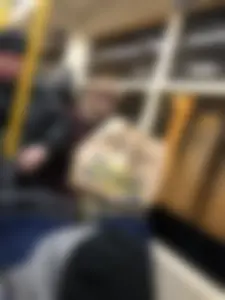 Cute candid winter girl in a public bus, closeups of her slim legs in green pantyhose and boots