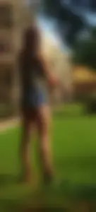 Cute friend in denim shorts showing some cheek