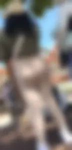 Thick Middle Eastern yoga pants ass at park