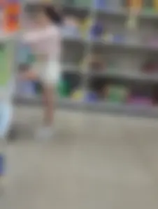 Petite baddie in tight white shorts