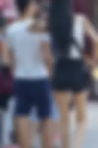 Candid skinny Chinese asses in shorts