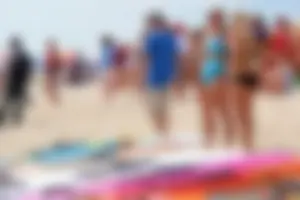 Lifeguard tournament girls on the beach