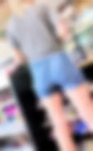 Tall pale blonde trying to hide that stellar ass