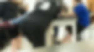 Skinny Girl in Leggings Bending Over