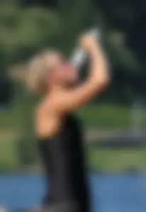 Sexy row girls in tight tops and spandex shorts