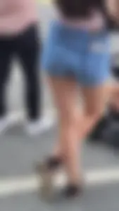 Milf with tight ass in jean shorts