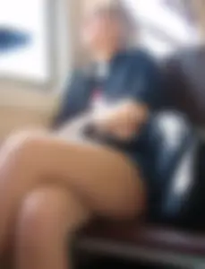 Sexy girls in skirts, stockings and upskirts on the train