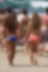 Beach volleyball babe with a nice ass in pink bikini bottom