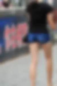 Candid skinny Chinese asses in shorts