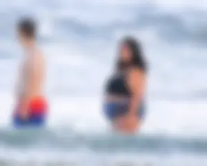 Extra thick girl at the beach in a bikini