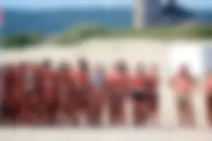 Lifeguard tournament girls on the beach
