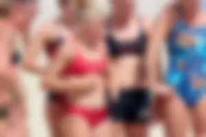 Lifeguard tournament girls on the beach