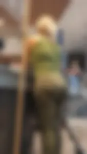 Hot petite blonde milf has a thick butt VPL