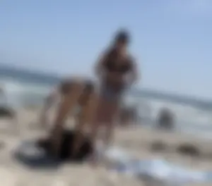 Cute college girls at beach