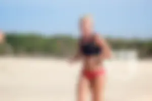 Lifeguard tournament girls on the beach