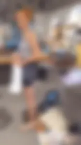 Red head babe with tight Ass in LULU Shorts   / not Oc