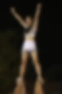 Bunch of athletic Thai cheerleaders at a competition