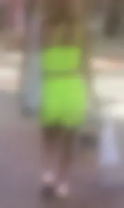 Latina in spandex shorts + other girls