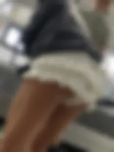 Beautiful blonde girl in white shorts show me her butt cheeks  (OC)
