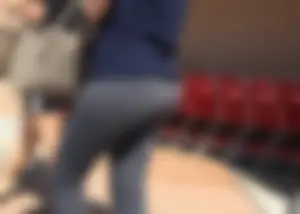 Big booty babe at Target in grey leggings
