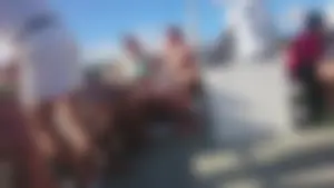 Girl with a nice ass in wet white bikini bottom