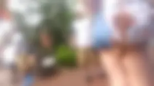 Tender Legs and Booty in Denim Shorts Park Closeup Photo
