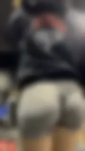 Tight Grey Gym Shorts (Crazy Vpl and Bends Over)