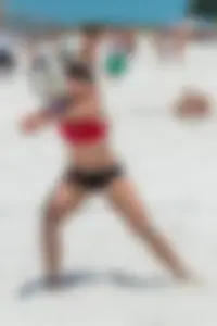 Beach volleyball babes in bikinis
