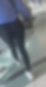 Girl with fit bubble booty in leggings going up elevator