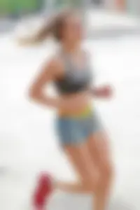 Candid track girls and runners