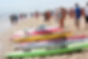 Lifeguard tournament girls on the beach