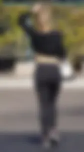 Sexy ass blonde in the parking lot in leggings with amazing body