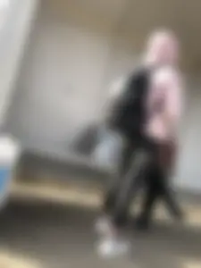 Skinny Candid Teen in Tight Black Jeans on a Train Station Gallery