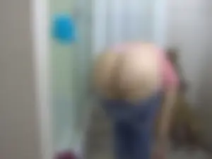 Milf in Pink Panties with Jeans Pulled Down Bending Over Creepshot