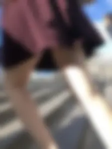 Ginger Girl in a Skirt With Hot Skinny Legs Walking Up the Stairs Street Creepshots