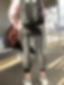 Skinny Candid Teen in Tight Black Jeans on a Train Station Gallery