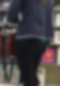 Sexy lady shopping at Walmart in leggings
