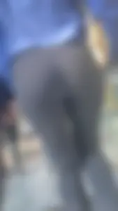 Girl with fit bubble booty in leggings going up elevator