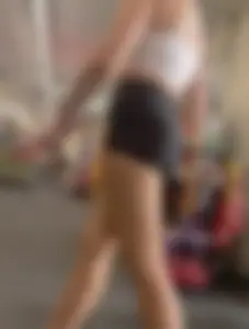 College girls at CVS with black yoga shirts and white tops