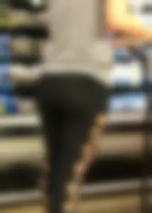 Big booty milf grocery shopping in unique sexy leggings