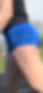 College Track Girl in Blue Nike Pros