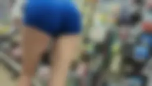Redhead in tight blue shorts (VPL certified)