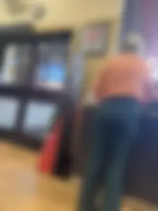 Wedged up work pants blonde milf